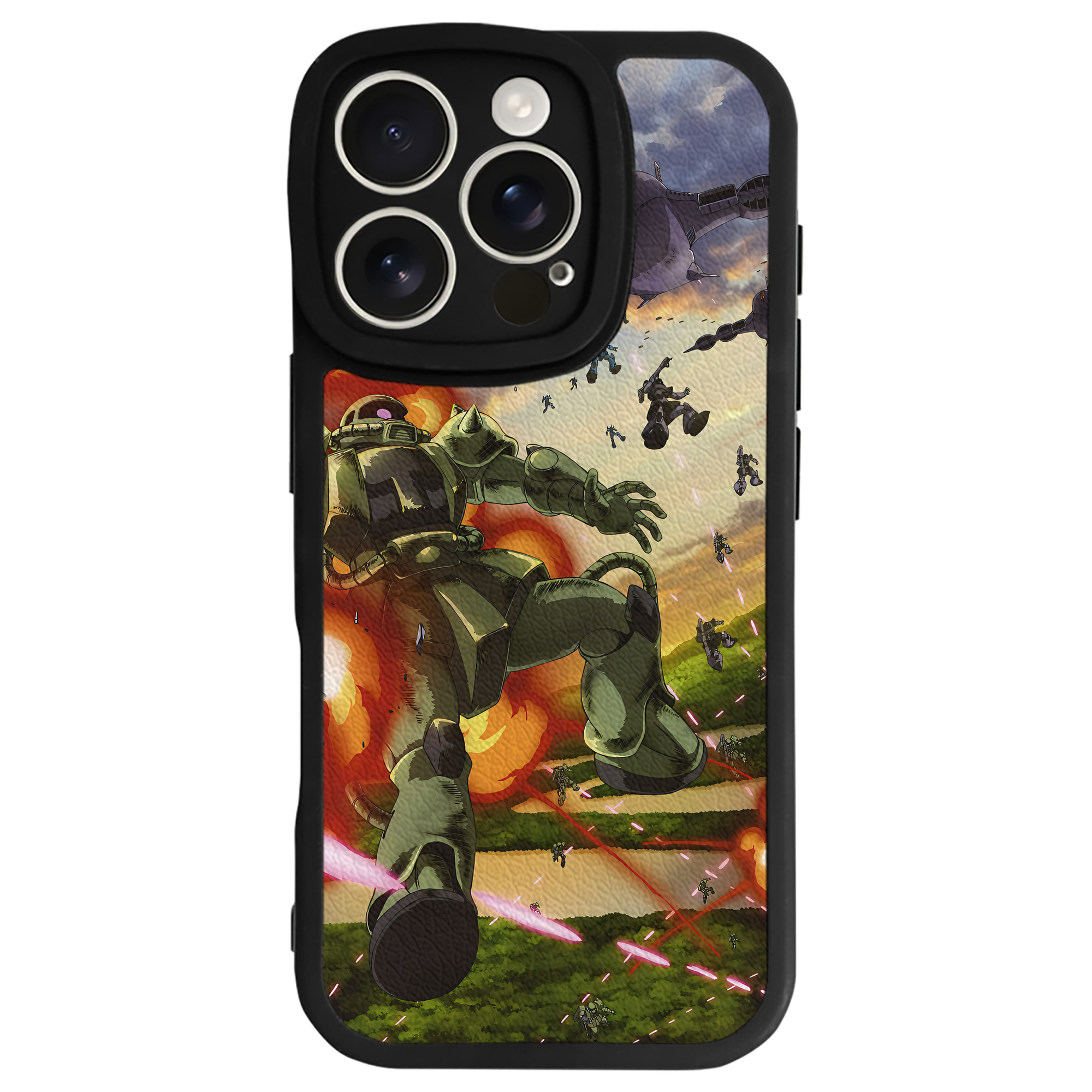 （画像用） 機動戦士ガンダム Mobile Suit Gundam 【iPhone 16シリーズ対応】シリコンスマホケース（レザー調） 材質：シリコン